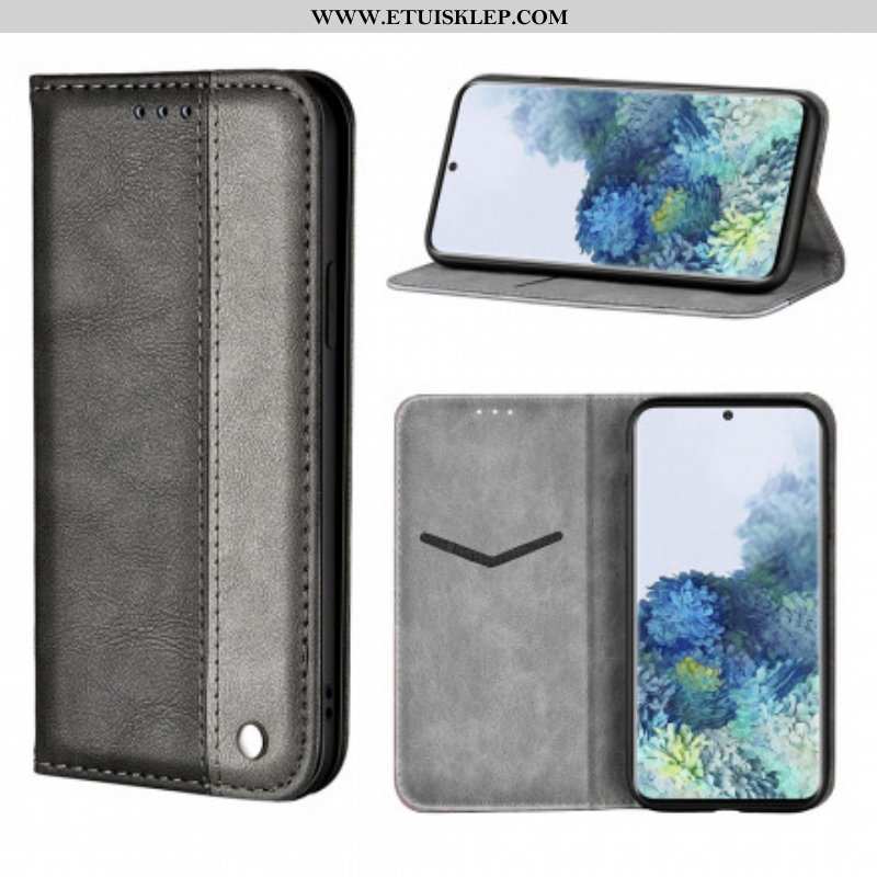 Etui Na Telefon do Samsung Galaxy S21 Plus 5G Etui Folio Dwukolorowy Efekt Skóry